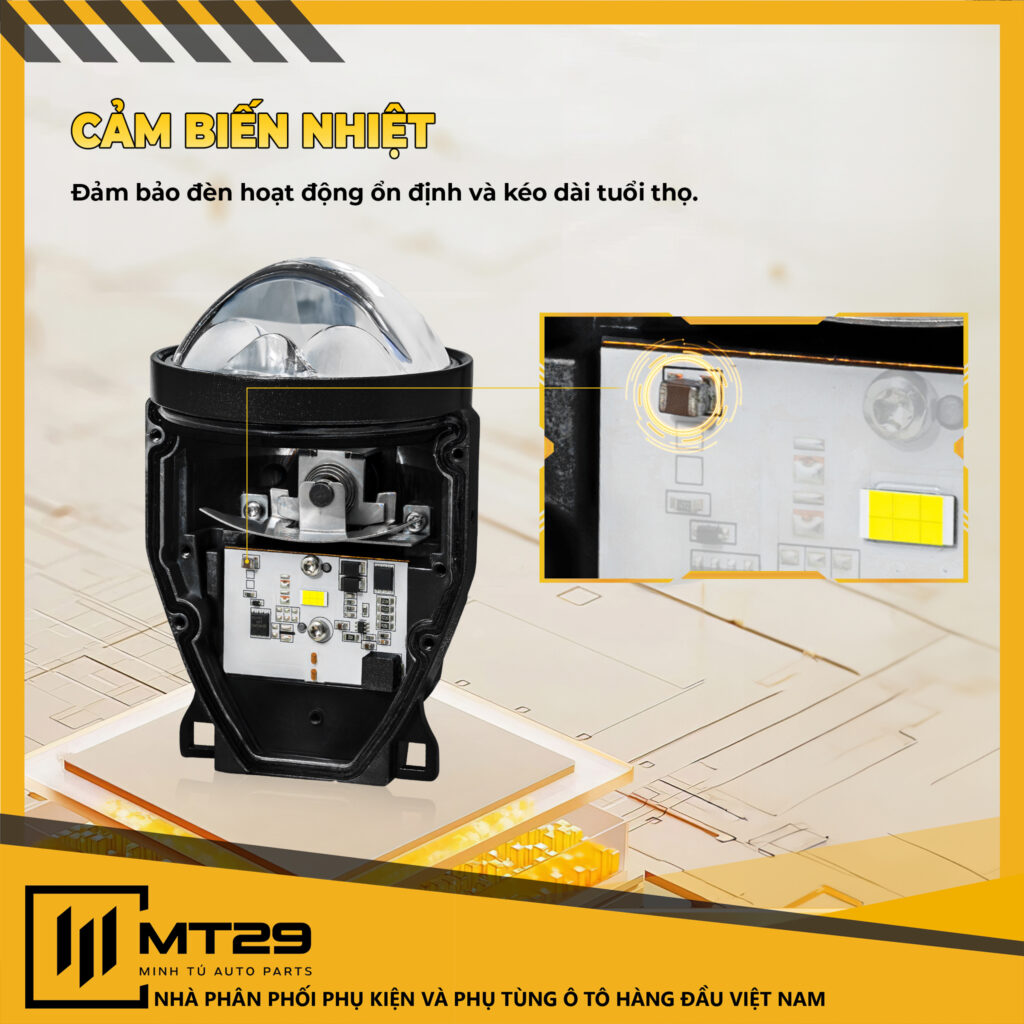 BI GẦM GTR G1 TURBO 23 Tích hợp công nghệ “Cảm biến nhiệt” đảm bảo sự ổn định và kéo dài tuổi thọ cho đèn