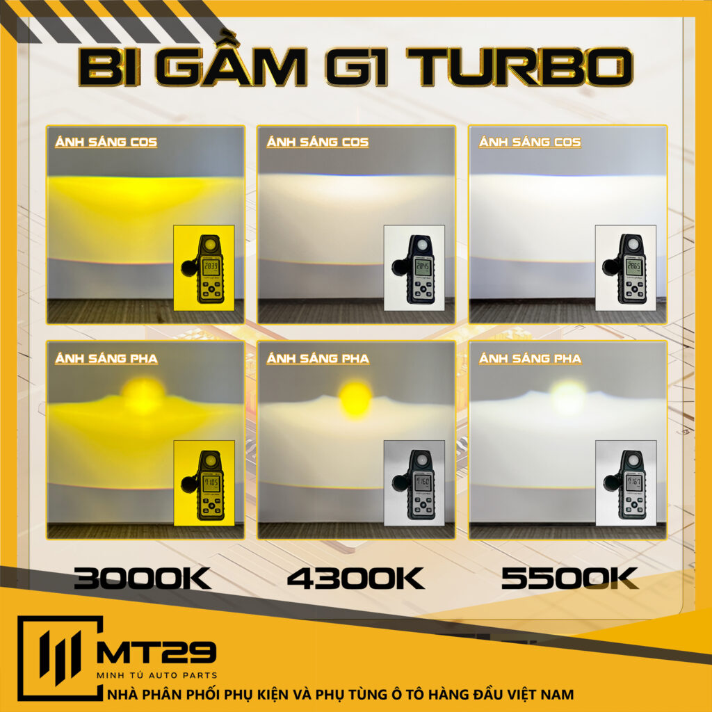 BI GẦM GTR G1 TURBO 26 Bi gầm GTR G1 Turbo có 3 phiên bản nhiệt màu