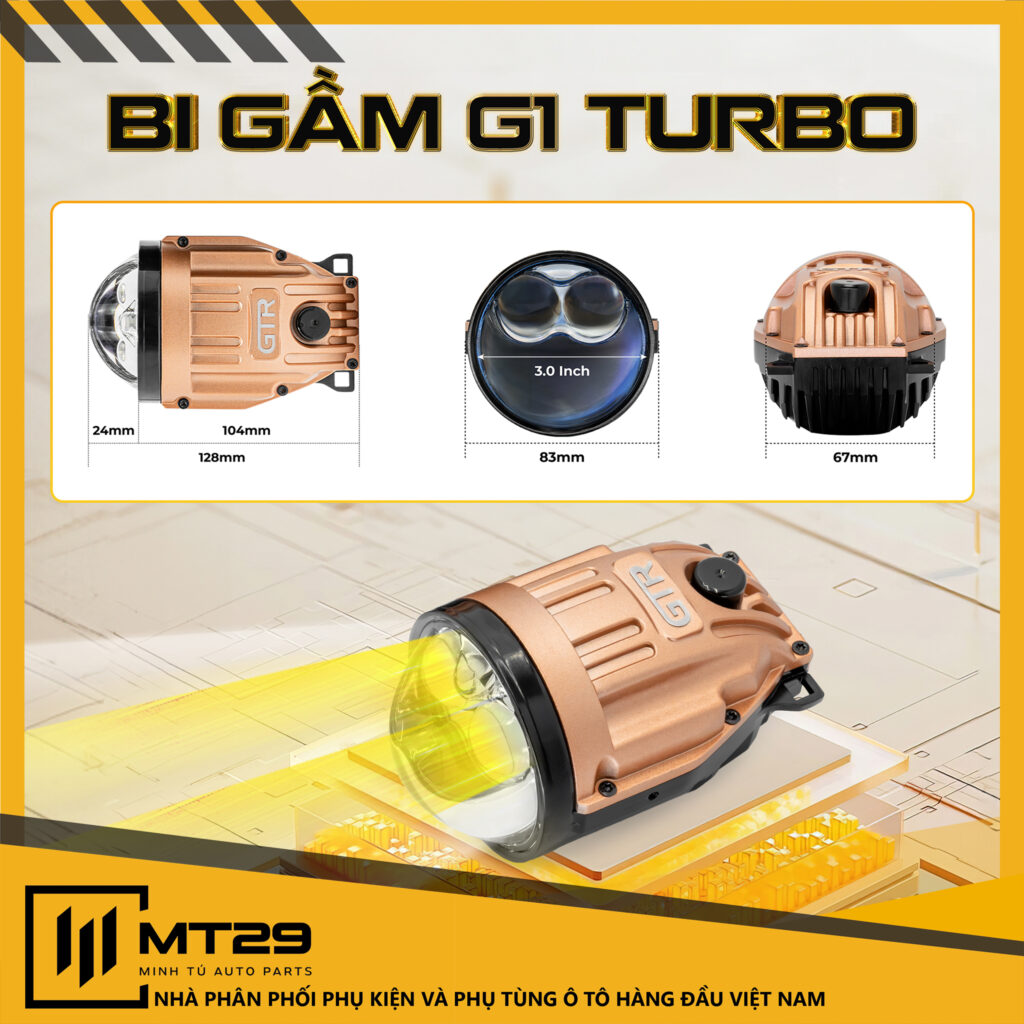 BI GẦM GTR G1 TURBO 21 Bi gầm GTR G1 Turbo sở hữu kích thước nhỏ gọn, dễ lắp đặt trên các dòng xe