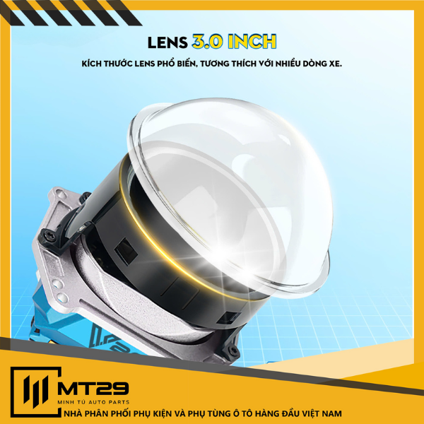 BI LED X_LIGHT V20 BASE 2025 12 Lens tròn cao cấp, tương thích với nhiều dòng xe