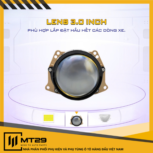 BI LED TITAN GOLD 3.0 17 Thấu kính 3.0 Inch phù hợp với nhiều dòng xe MT29