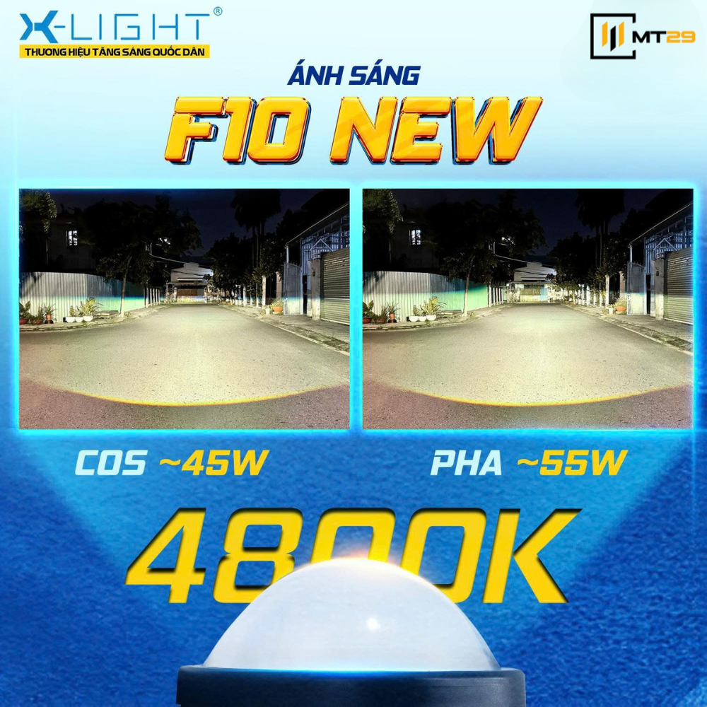 X-LIGHT F10 NEW 2025 9 Cos và Pha bi gầm X-Light F10 New