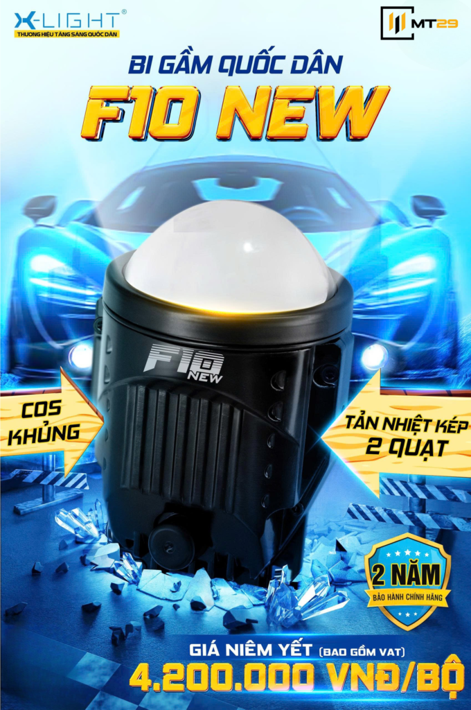 X-LIGHT F10 NEW 2025 12 Tản nhiệt kép trên bi gầm X-Light F10 New 2025
